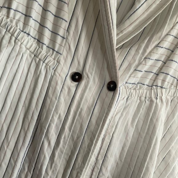 FREE PEOPLE Women's Double Breasted Blazer Jacket Size S white pinstriped - Picture 7 of 11